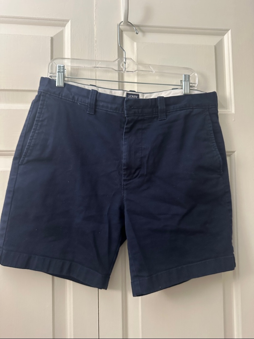 J. Crew Navy Flat-Front Chino Shorts - Men's